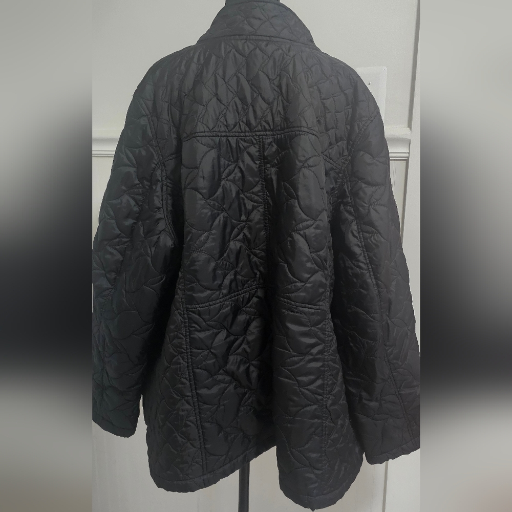 Lands End Black Quilted Lightweight Jacket 3X - Picture 2 of 8